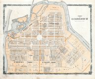 Map Of Goderich Area Goderich Town, Atlas: Huron County 1879, Ontario Historical Map