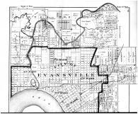 Vanderburgh County Township Map Pigeon Township, Evansville - Above, Atlas: Vanderburgh County 1880,  Indiana Historical Map