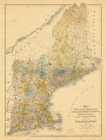 Map - Page 1 - Map of/MAINE, NEW HAMPSHIRE,/VERMONT, MASSACHUSETTS,/RHODE ISLAND,/AND CONNECTICUT./Exhibiting the/POST Offices, Post Roads, Canals, Rail Roads,andc./BY/David H. Burr./(Late Topographer to the Post, Map of/MAINE, NEW HAMPSHIRE,/VERMONT, MASSACHUSETTS,/RHODE ISLAND,/AND CONNECTICUT./Exhibiting the/POST Offices, Post Roads, Canals, Rail Roads,andc./BY/David H. Burr./(Late Topographer to the Post