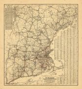 Map - Page 1 - The New England/Commercial and Route Survey/Showing all Postoffices, Railroads, Electric Roads in operation and/proposed, GOOD ROADS, Population (showing latest Mas-/sachusetts Census)Table.[RECTO], The New England/Commercial and Route Survey/Showing all Postoffices, Railroads, Electric Roads in operation and/proposed, GOOD ROADS, Population (showing latest Mas-/sachusetts Census)Table.[RECTO]