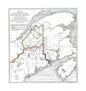 Map - Page 1, MAP/of the Northern Part of the/STATE OF MAINE/and of the adjacent/BRITISH PROVINCES./Shewing the portion of that State to which Great Britain lays claim./Reduced from the official Map A with